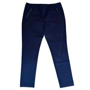 J. McLaughlin Dark Blue Flat Front Elastic Waist Pull-On Pants Womens Size 12
